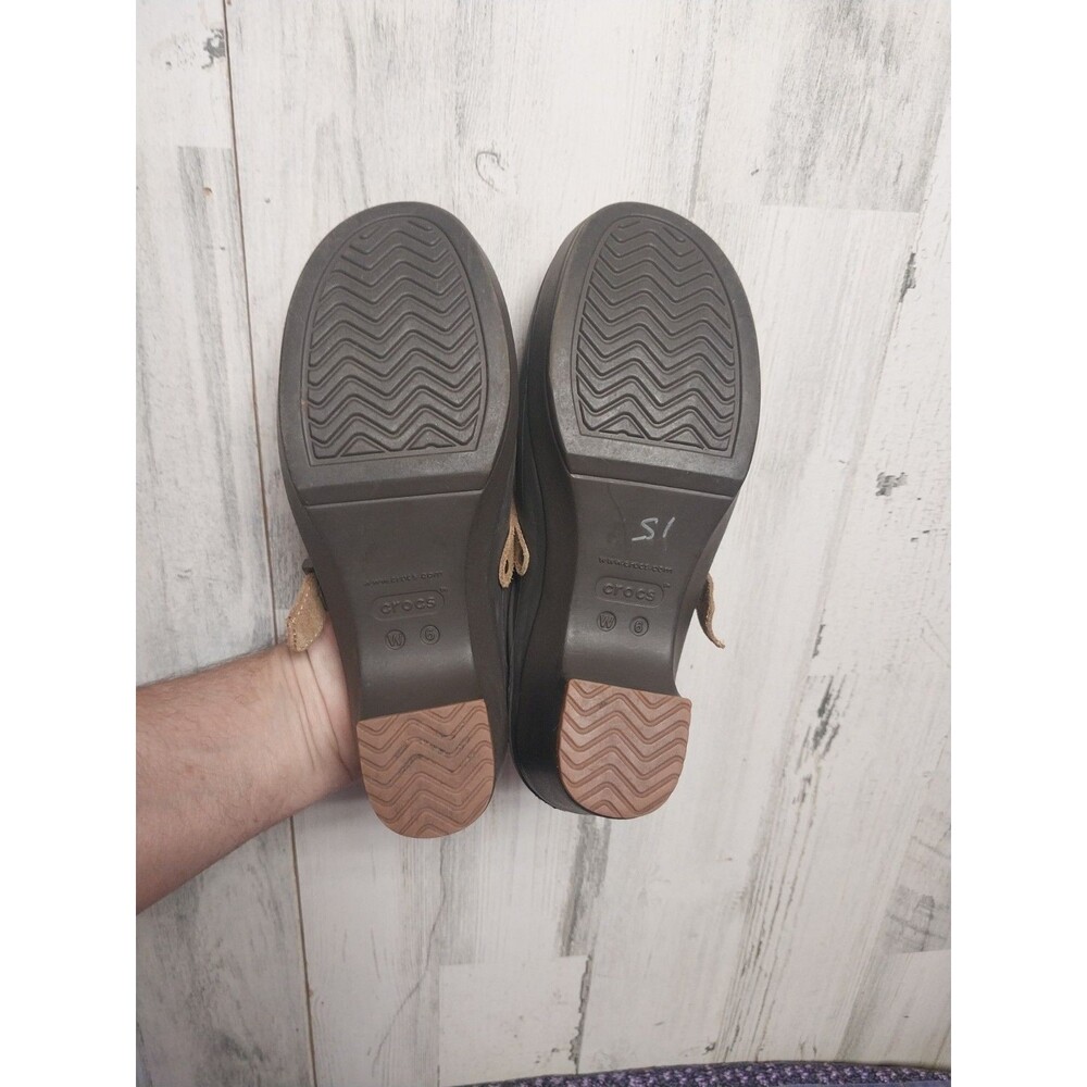 Crocs Shoes Brown Sarah Espresso Croslite Slip On Mule Clog Women's Size 6 - Picture 3 of 8